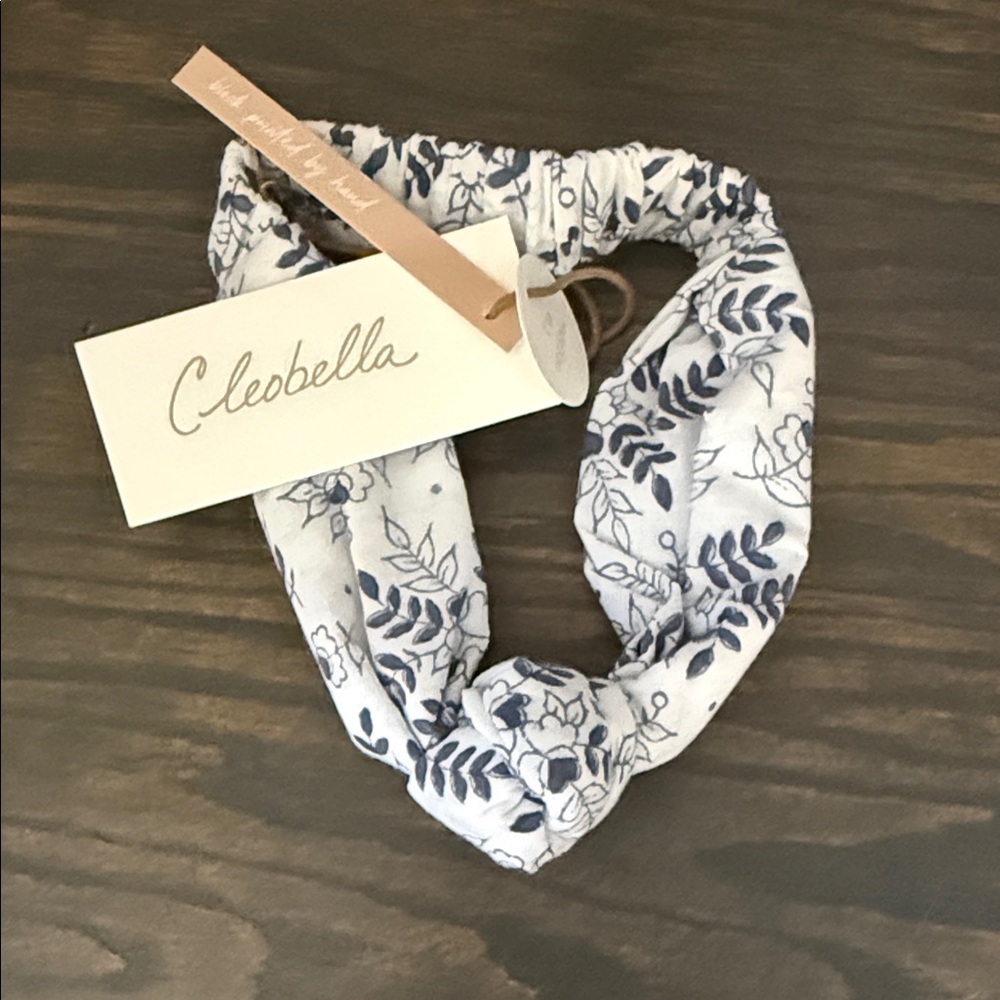 Cleobella Floral Headband in Navy and White
